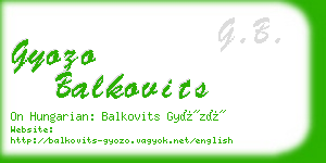 gyozo balkovits business card